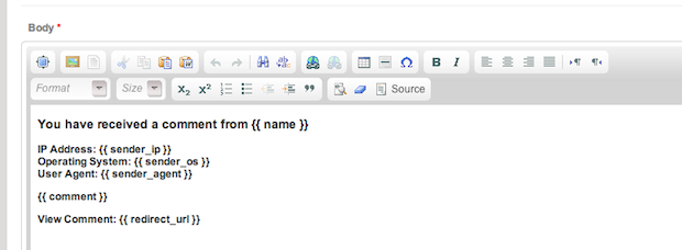 Edit Email Template Form