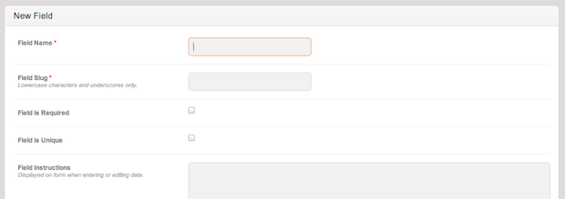 New Profile Field form
